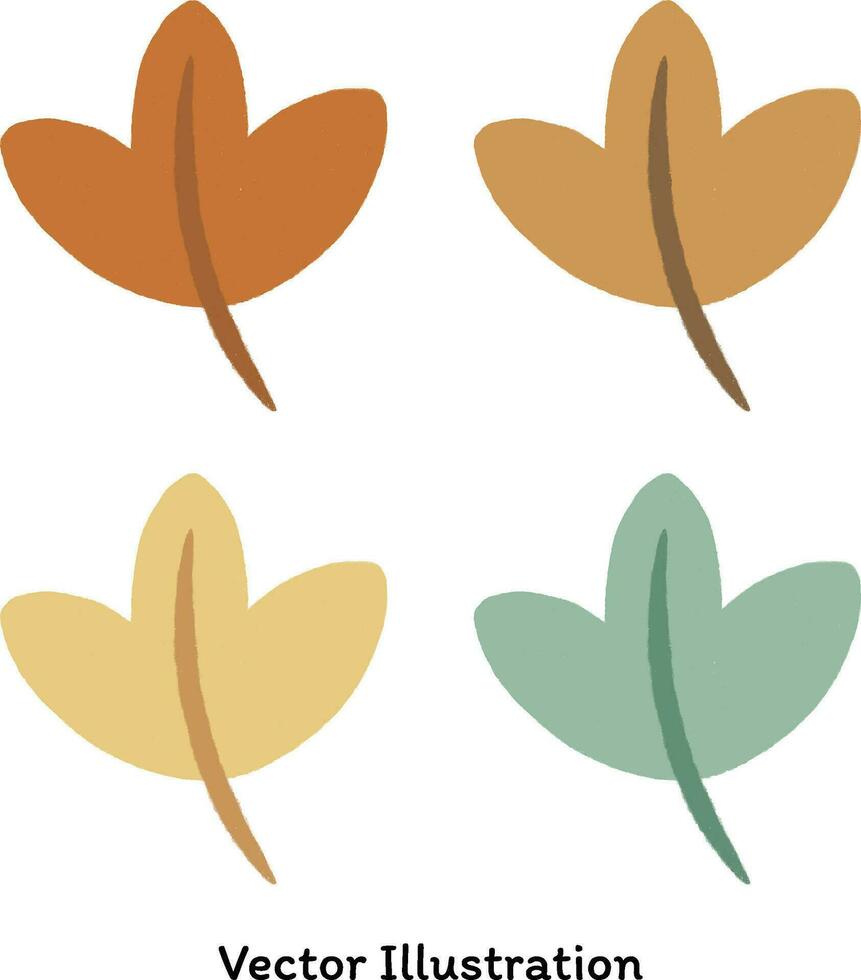 Set of vector cute leaves for Autumn