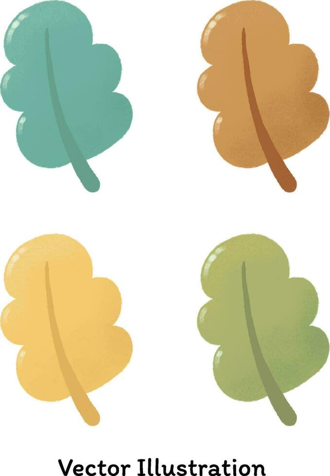 Set of vector cute leaves for Autumn