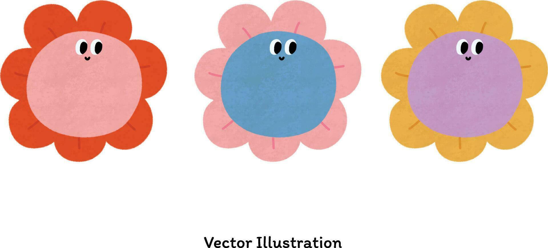 Set of vector cute flower for decoration
