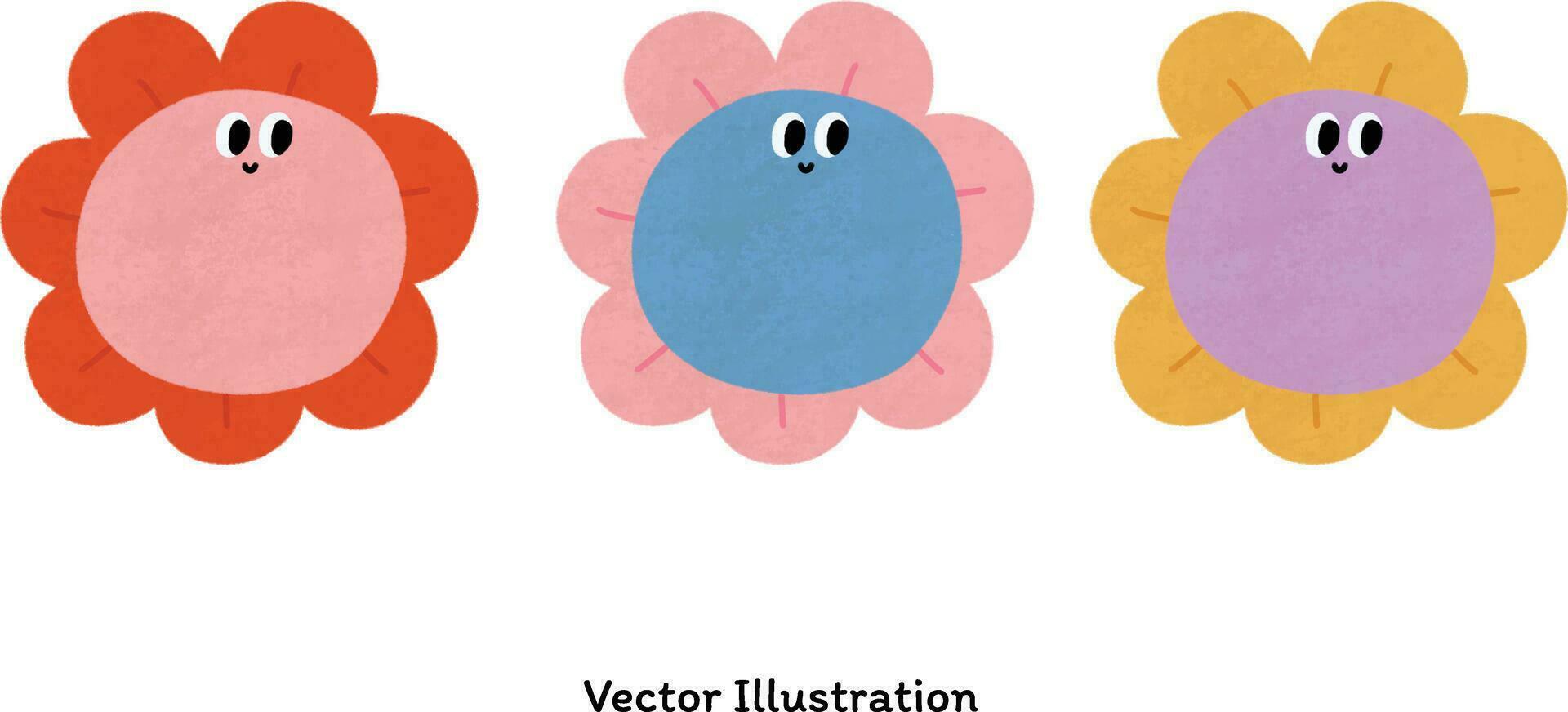 conjunto de vector linda flor para decoración