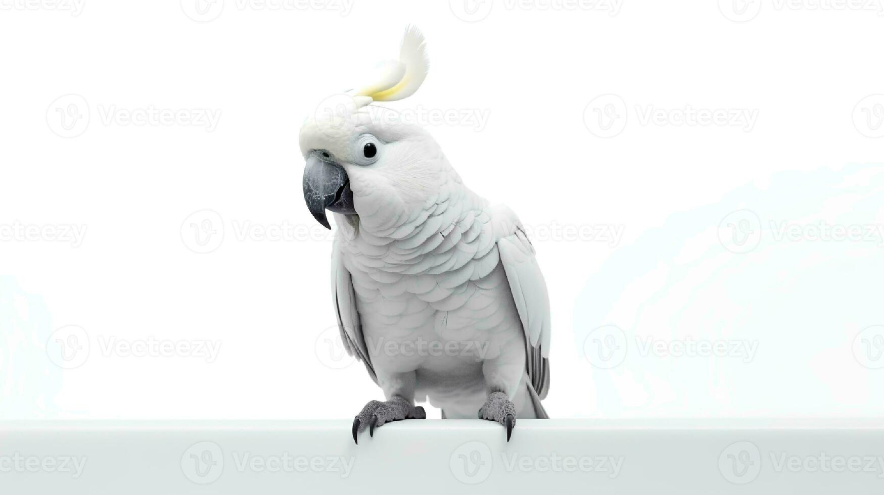 Photo of a cockatiel bird on white background. Generative AI