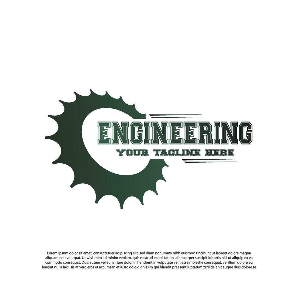 Ingenieria logo con engranaje concepto. mecánico firmar o símbolo. tecnología icono -vector vector