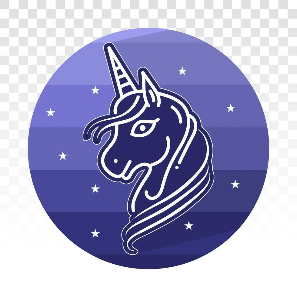 mágico unicornio - legendario mítico criatura plano icono para aplicaciones y sitios web vector