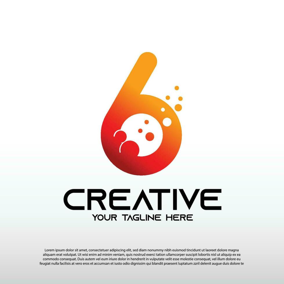 Creative logo with initial six letter, technology icon, illustration element-vector vector