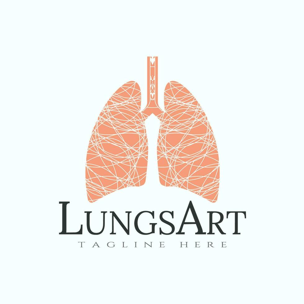 lung logo with art design, healthcare and medical icon -vector vector