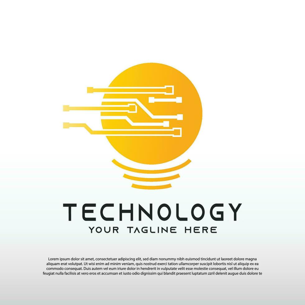 Technology logo with light bulb concept. bulb idea. technology and network icon -vector vector