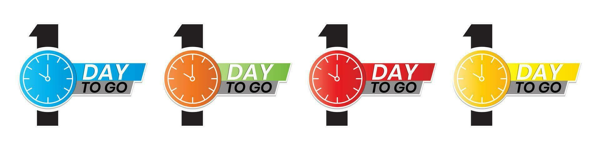 1 day to go countdown again. one day for sale. just one special day. vector