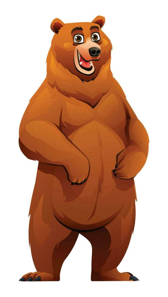 Bear cartoon character illustration isolated on white background vector