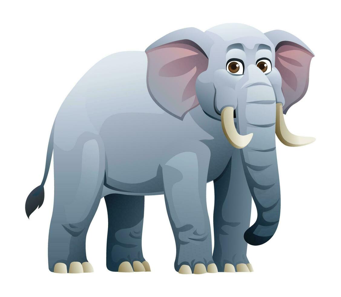 Elephant cartoon character illustration isolated on white background vector