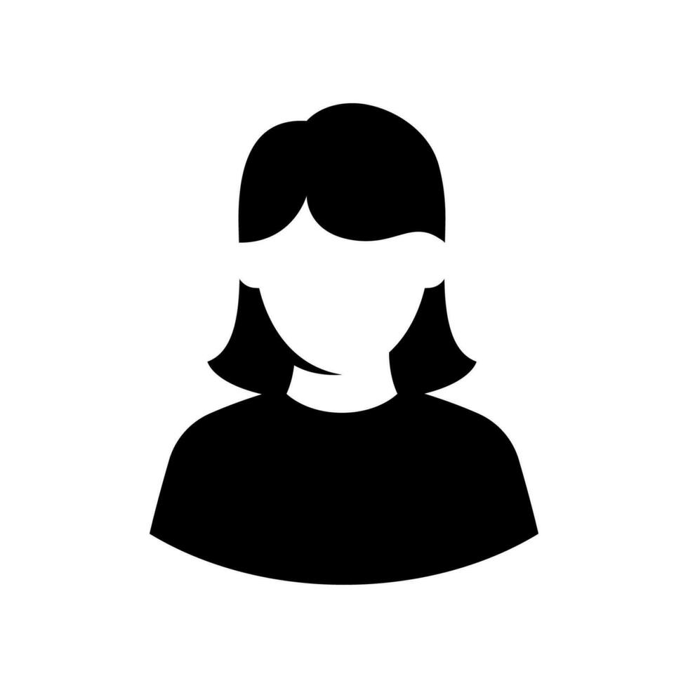 Female profile icon isolated on white background. vector