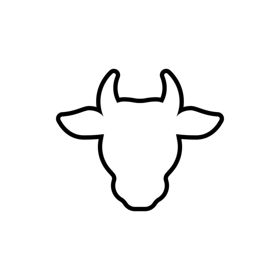 vacas cabeza contorno icono aislado en blanco antecedentes. vector