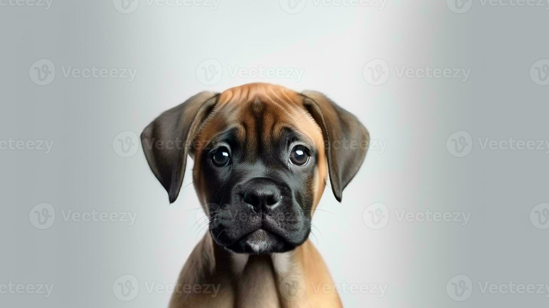 foto de un Boxer perro en blanco antecedentes. generativo ai