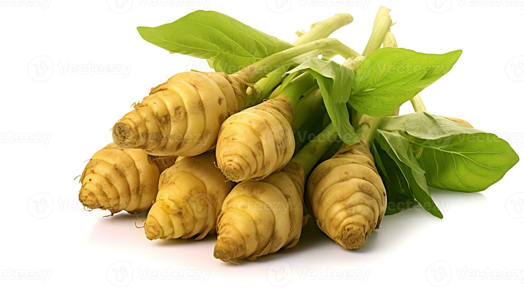 Photo of Jerusalem artichoke isolated on white background