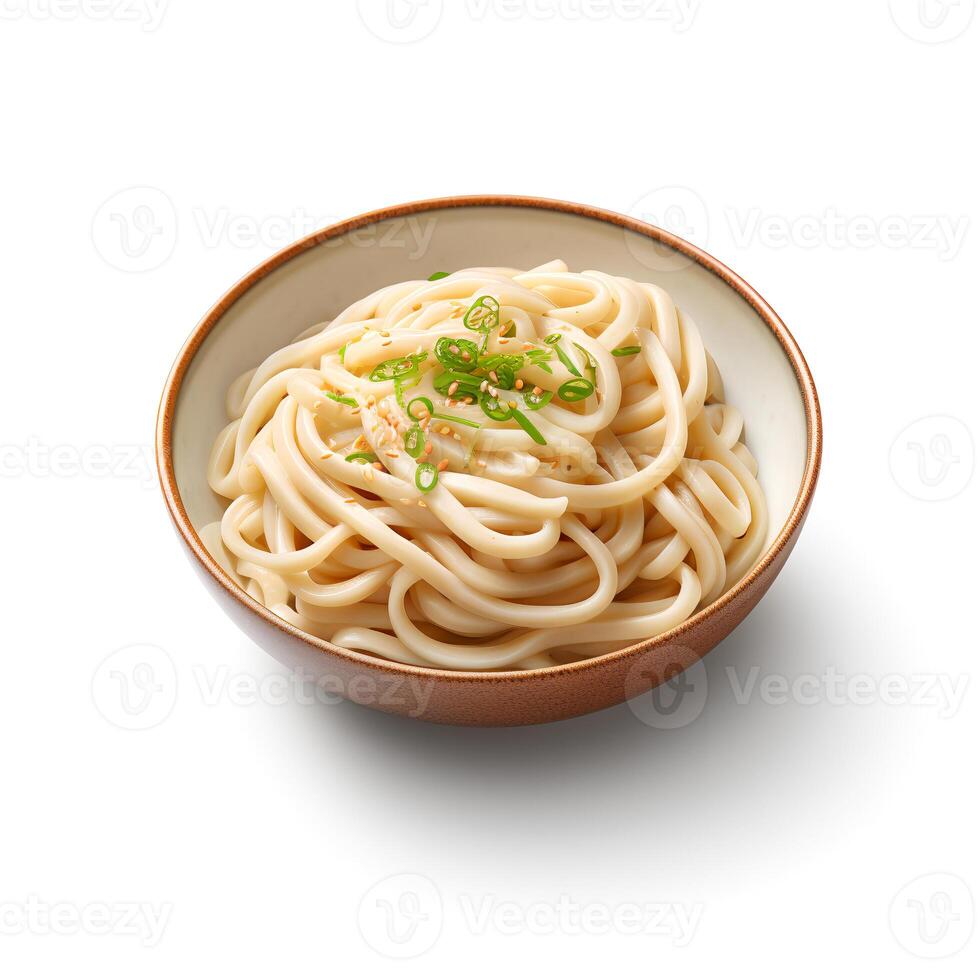 Food photography of Udon isolated on white background. photo