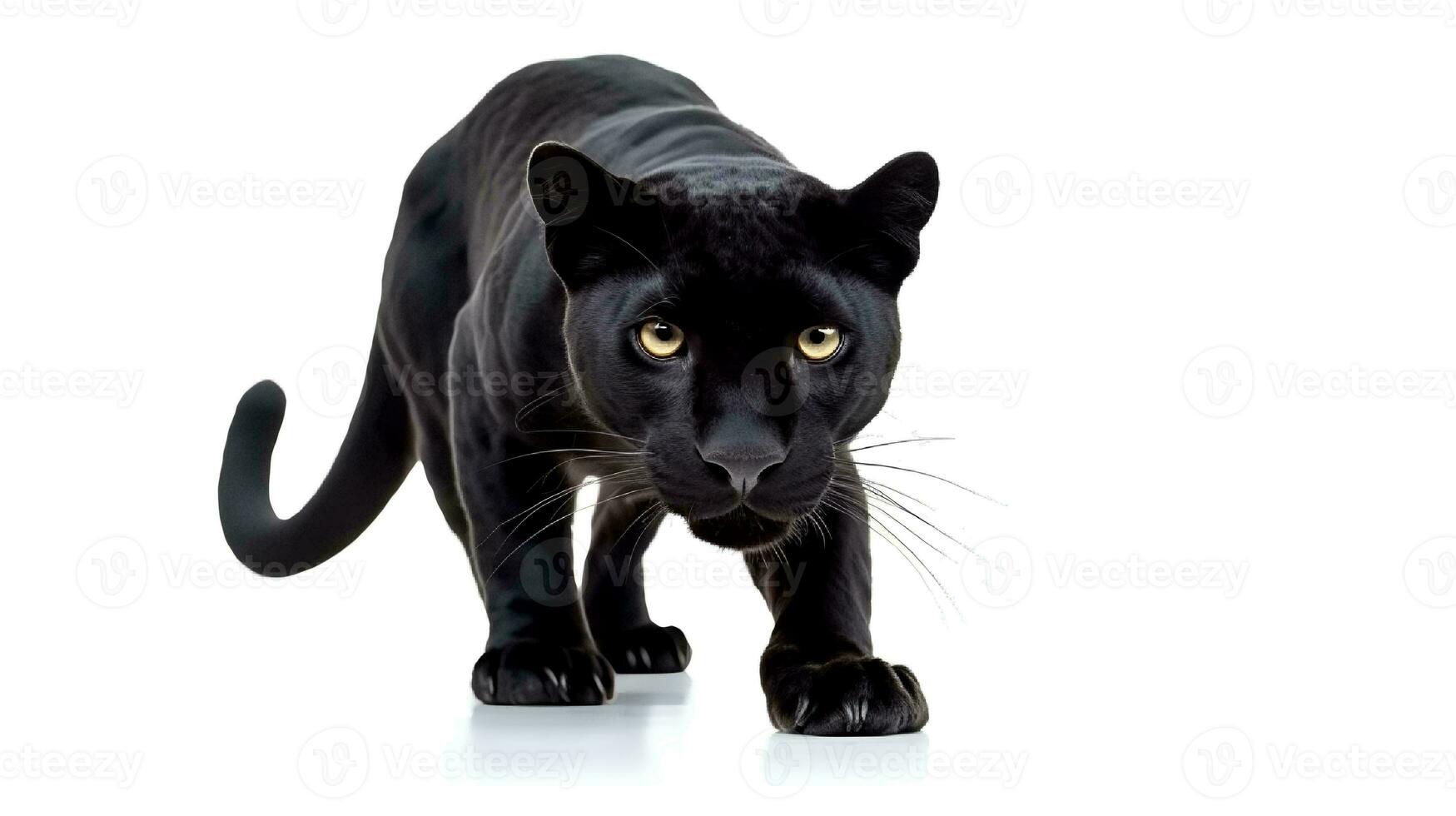 Photo of a panther on white background