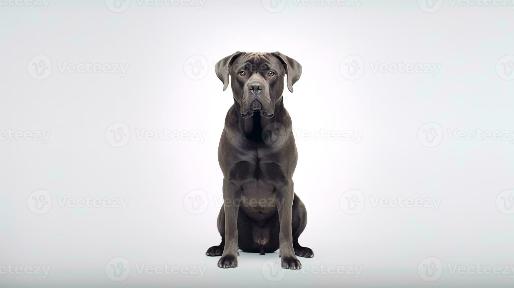 Photo of a cane corso on white background. Generative AI