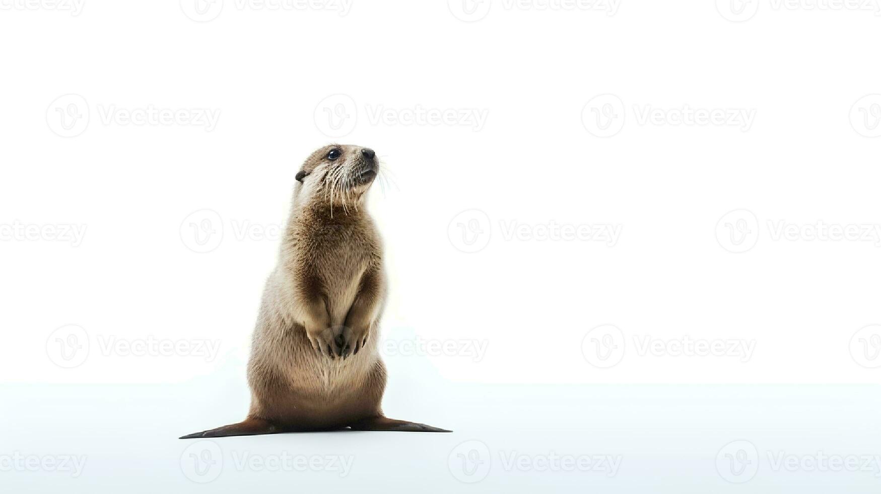 Photo of a sealion on white background. Generative AI