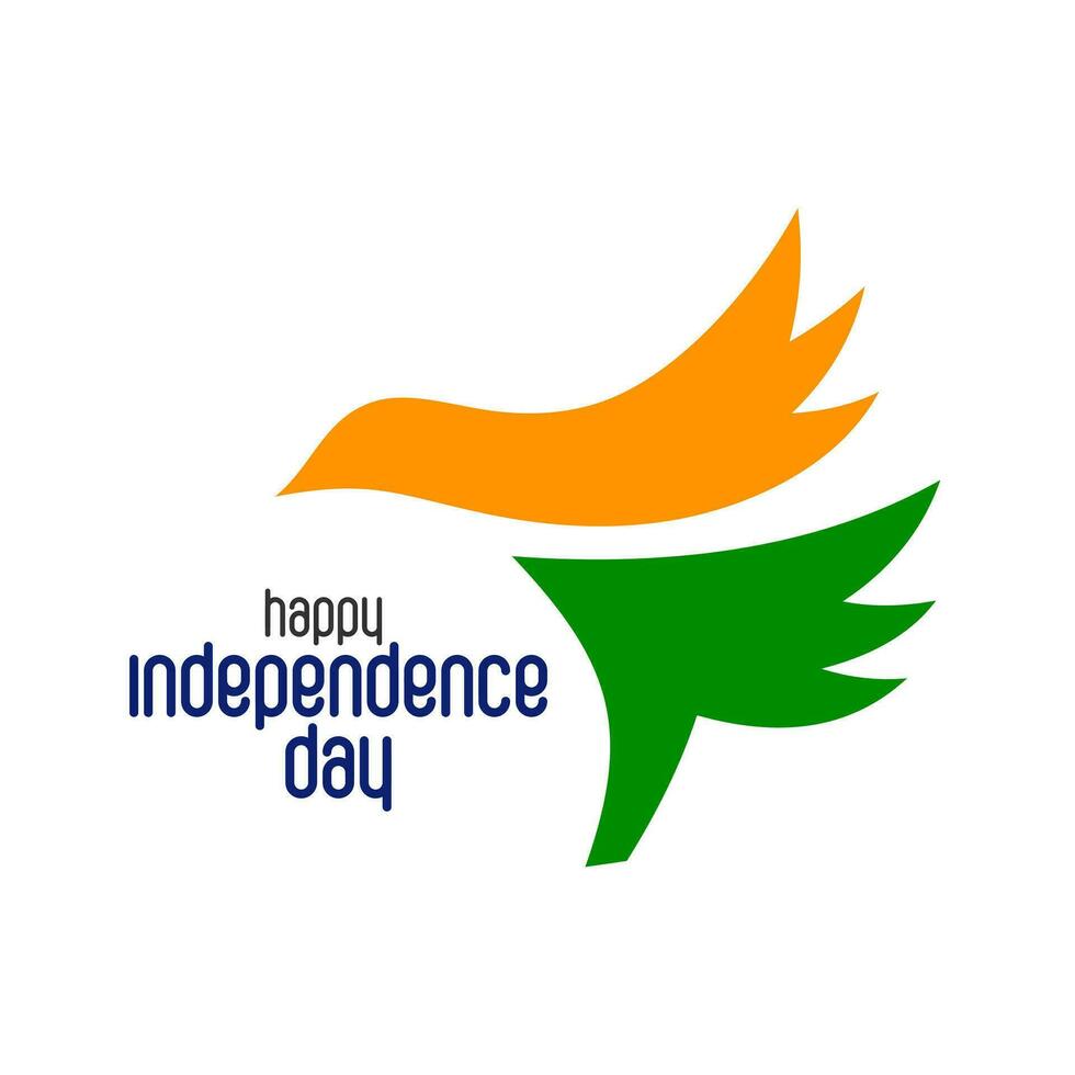 August 15, Happy independence day. Vector Greeting card design for Indian independence Day.