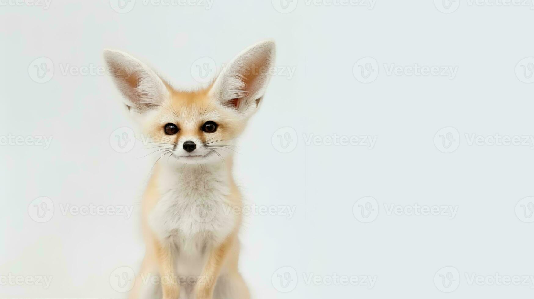 Photo of a Fennec fox on white background. Generative AI