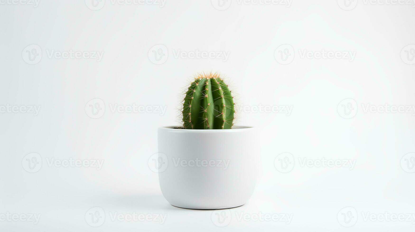 foto de cactus en minimalista maceta como planta de casa para hogar decoración aislado en blanco antecedentes. generativo ai