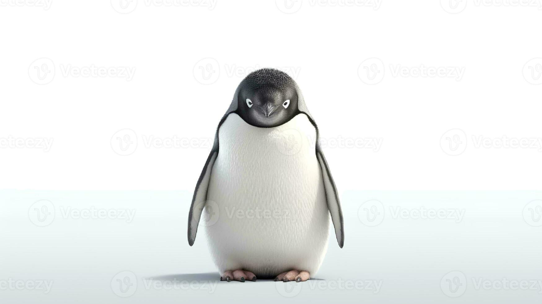 Photo of a Penguin on white background. Generative AI