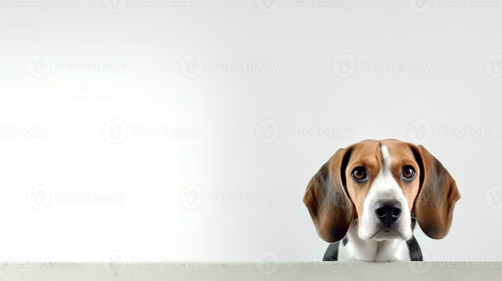Photo of a Beagle on white background