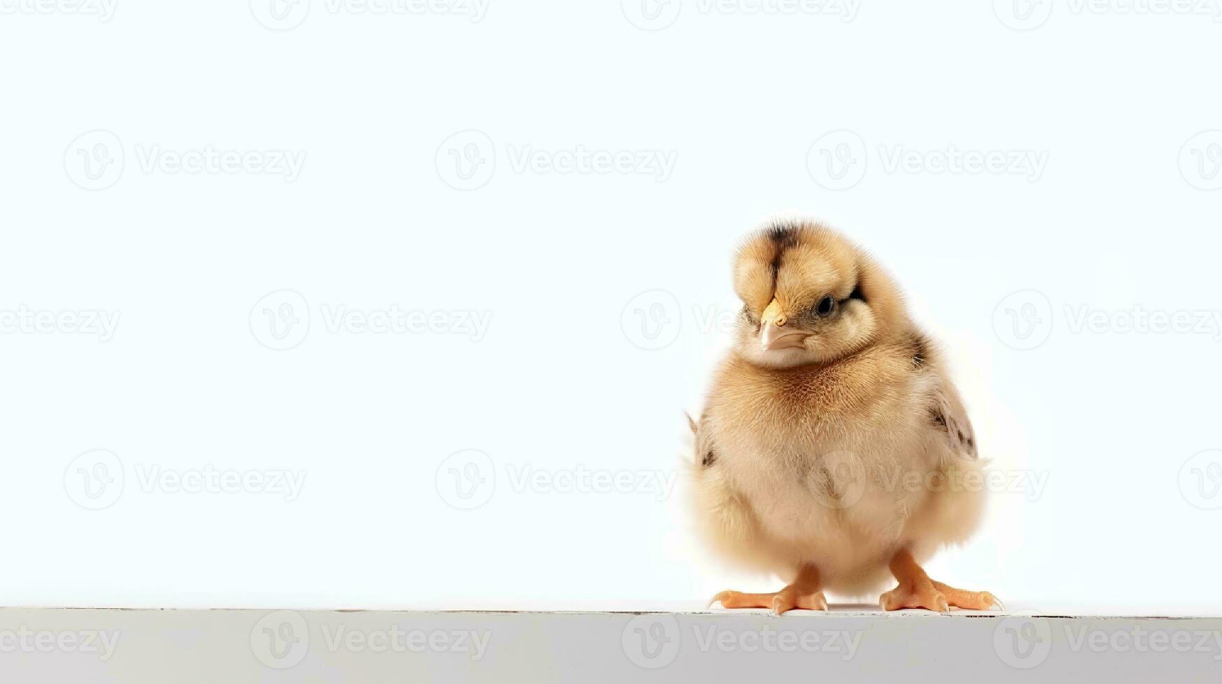 Photo of a chicken on white background. Generative AI