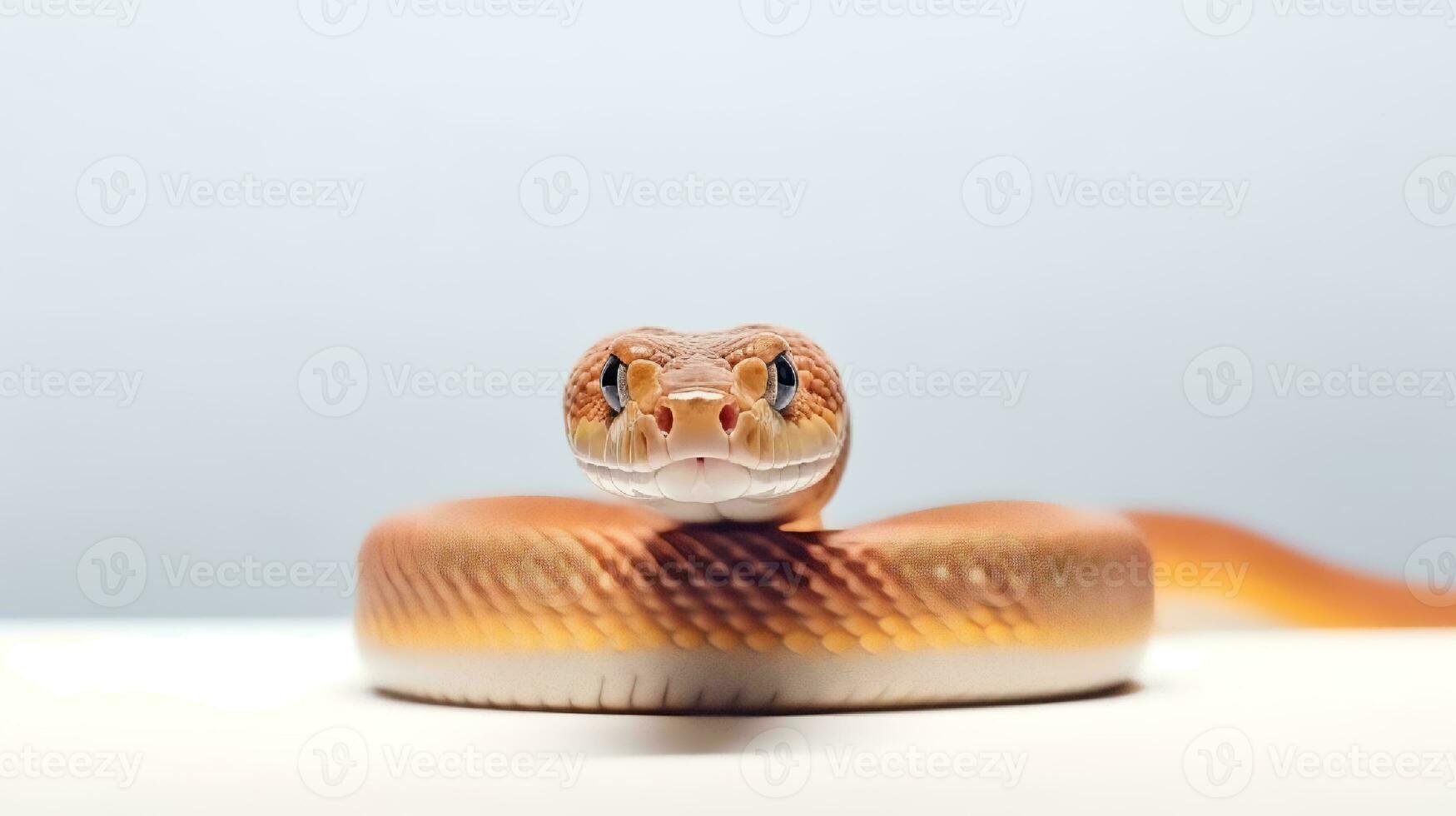 foto de un maíz serpiente en blanco antecedentes. generativo ai