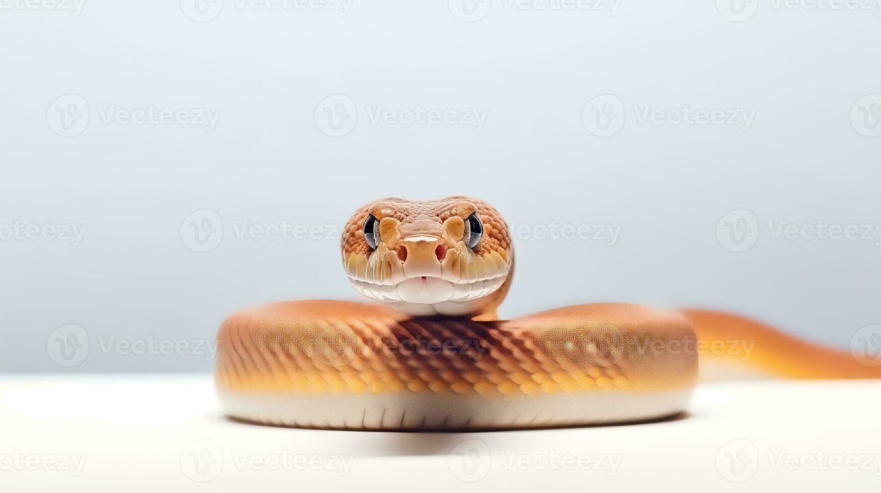 Photo of a corn snake on white background. Generative AI