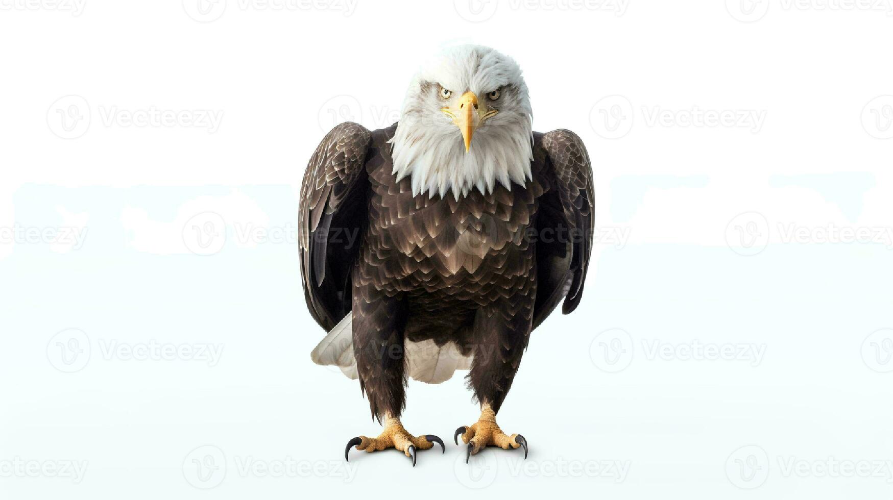 Photo of a Bald eagle on white background. Generative AI