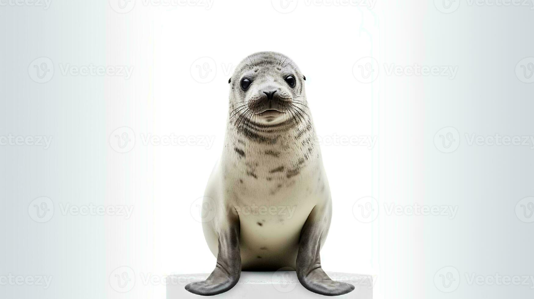 Photo of a sealion on white background. Generative AI