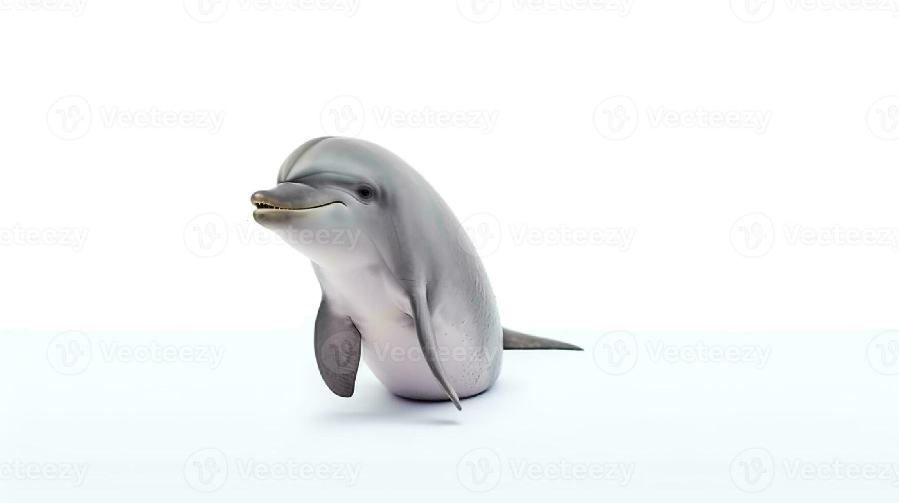 Photo of a dolphin on white background. Generative AI