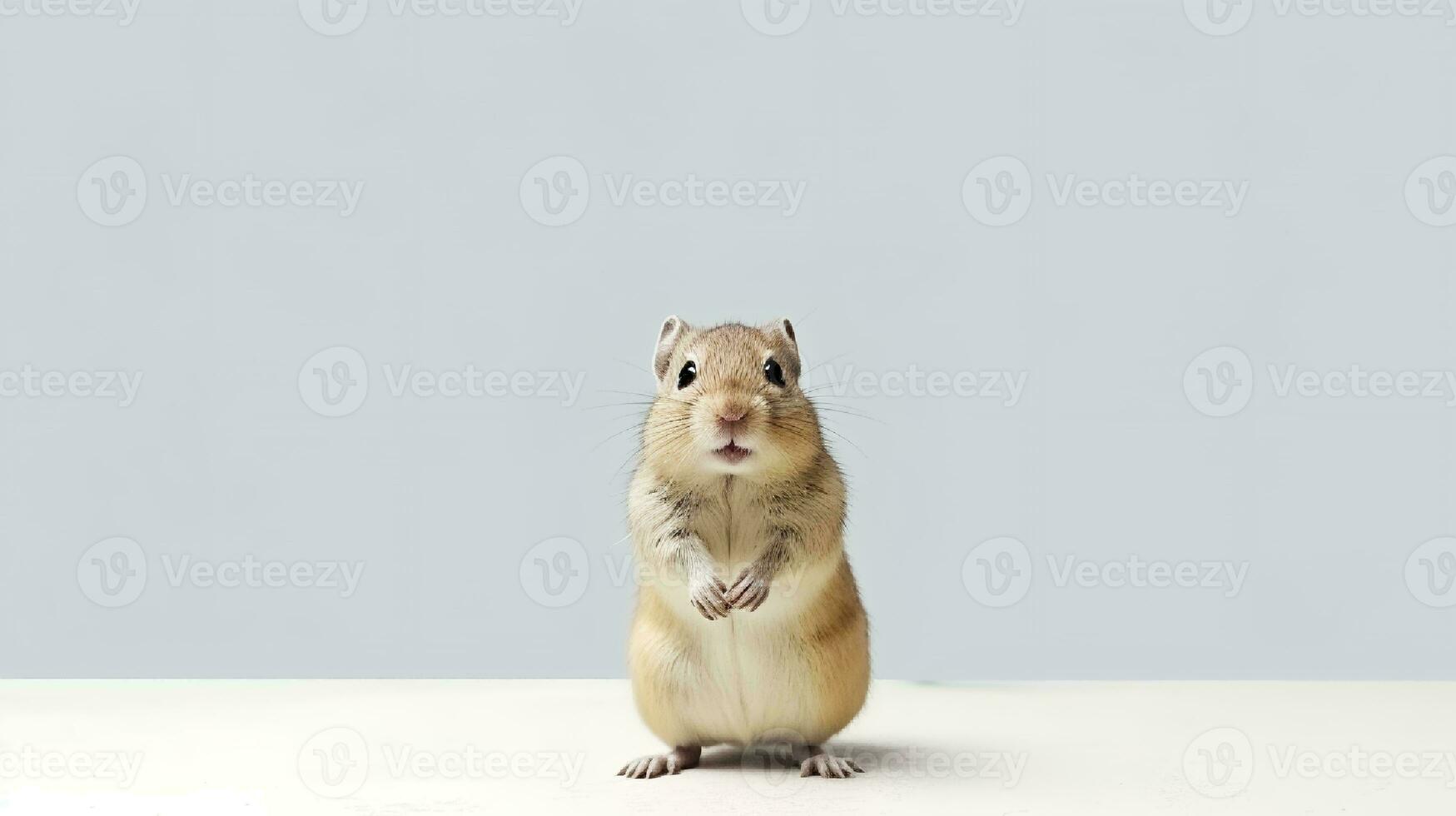 Photo of a Gerbil on white background. Generative AI