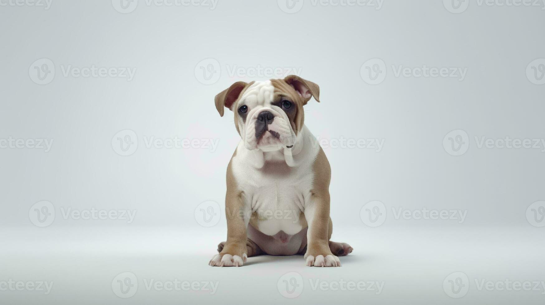 Photo of a Bulldog on white background. Generative AI