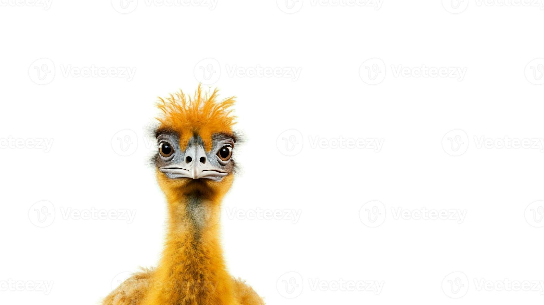 Photo of a cute little pet in yellow color on white background