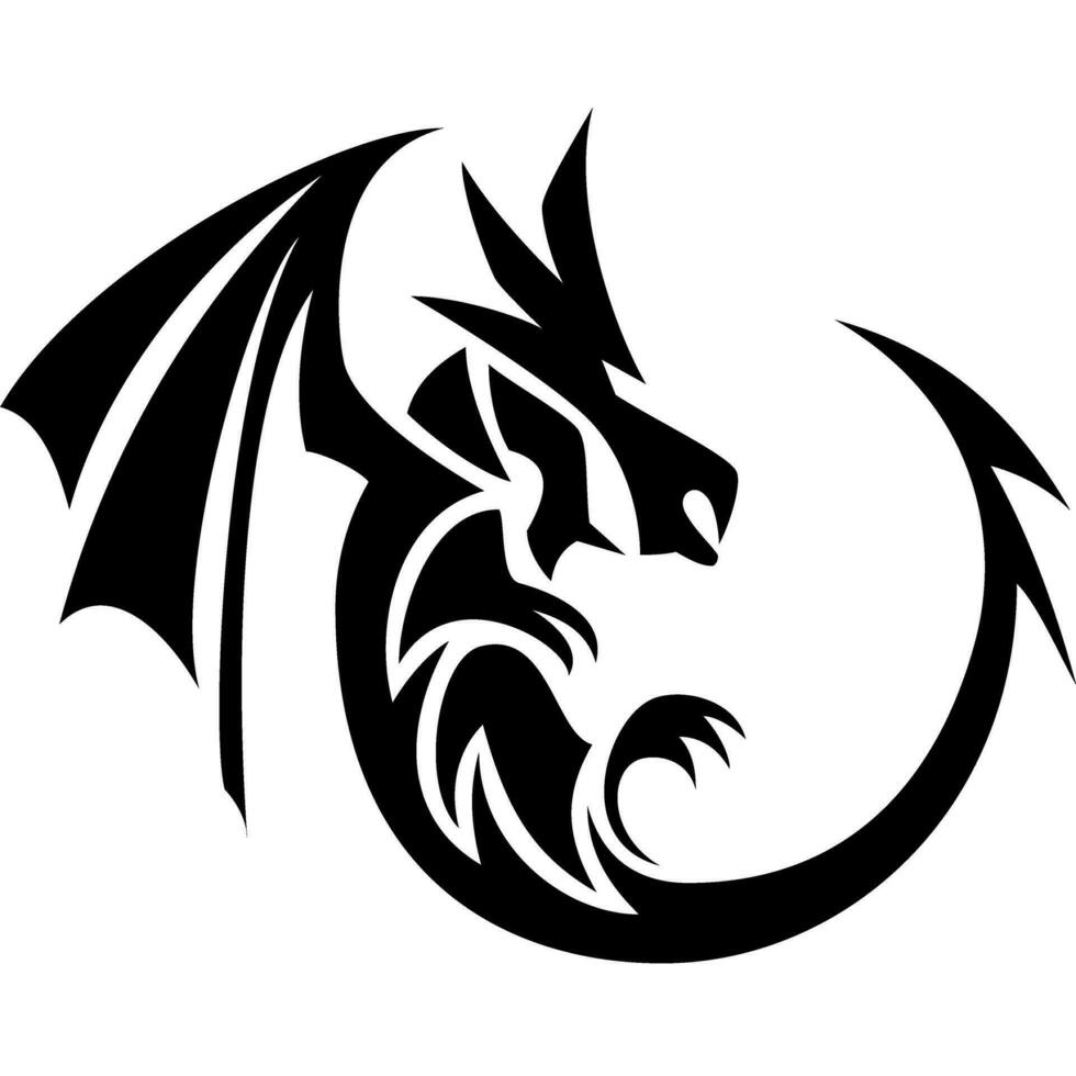 Drawing Cool Dragon vector