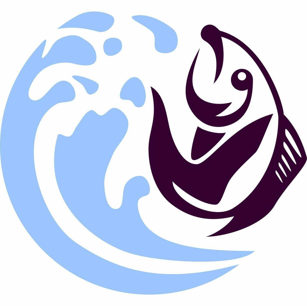 fresh fish jumping in the water vector