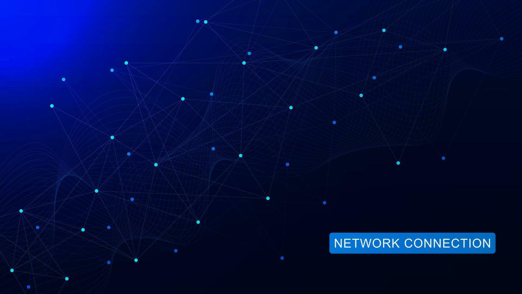 Abstract futuristic technology or digital network connection concept with connect points and lines. Big data visualization and global communication background. Vector illustration.