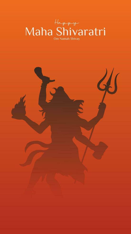 Maha Shivratri Illustration Of Lord Shiva Silhouette Design Social Media Post vector
