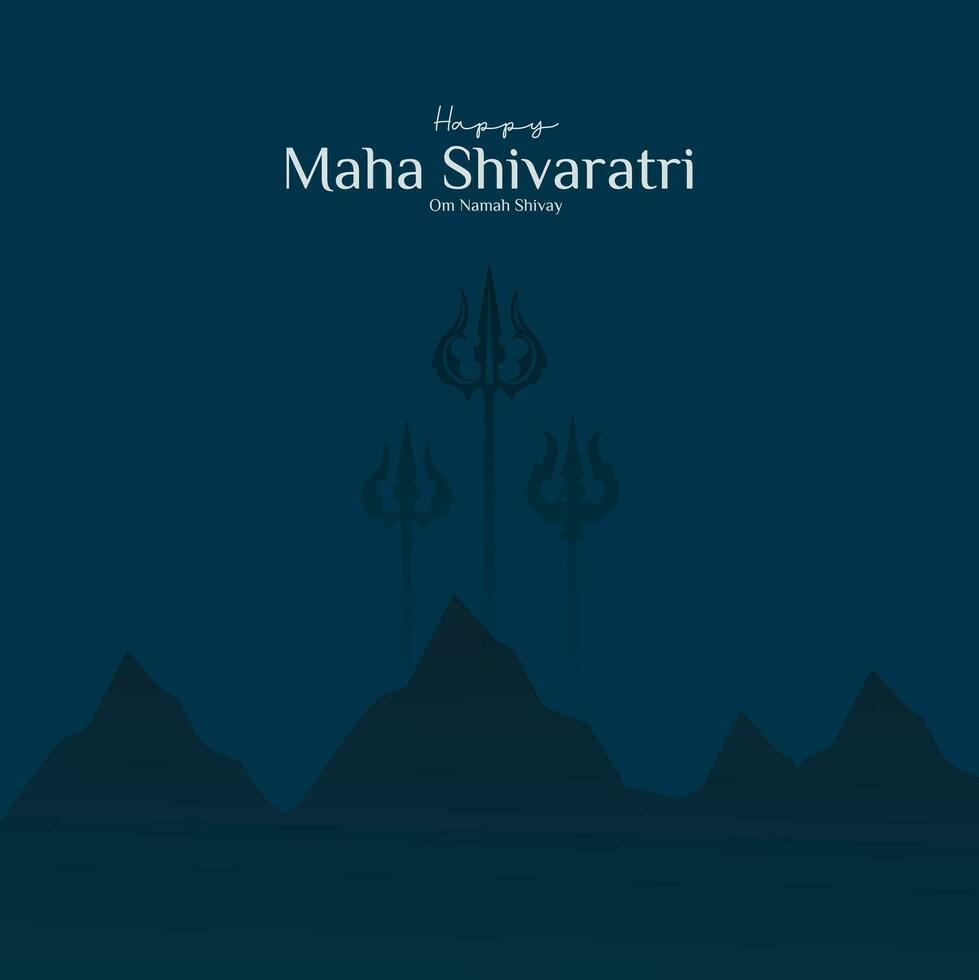 Maha Shivratri Illustration Of Lord Shiva Silhouette Design Social Media Post vector