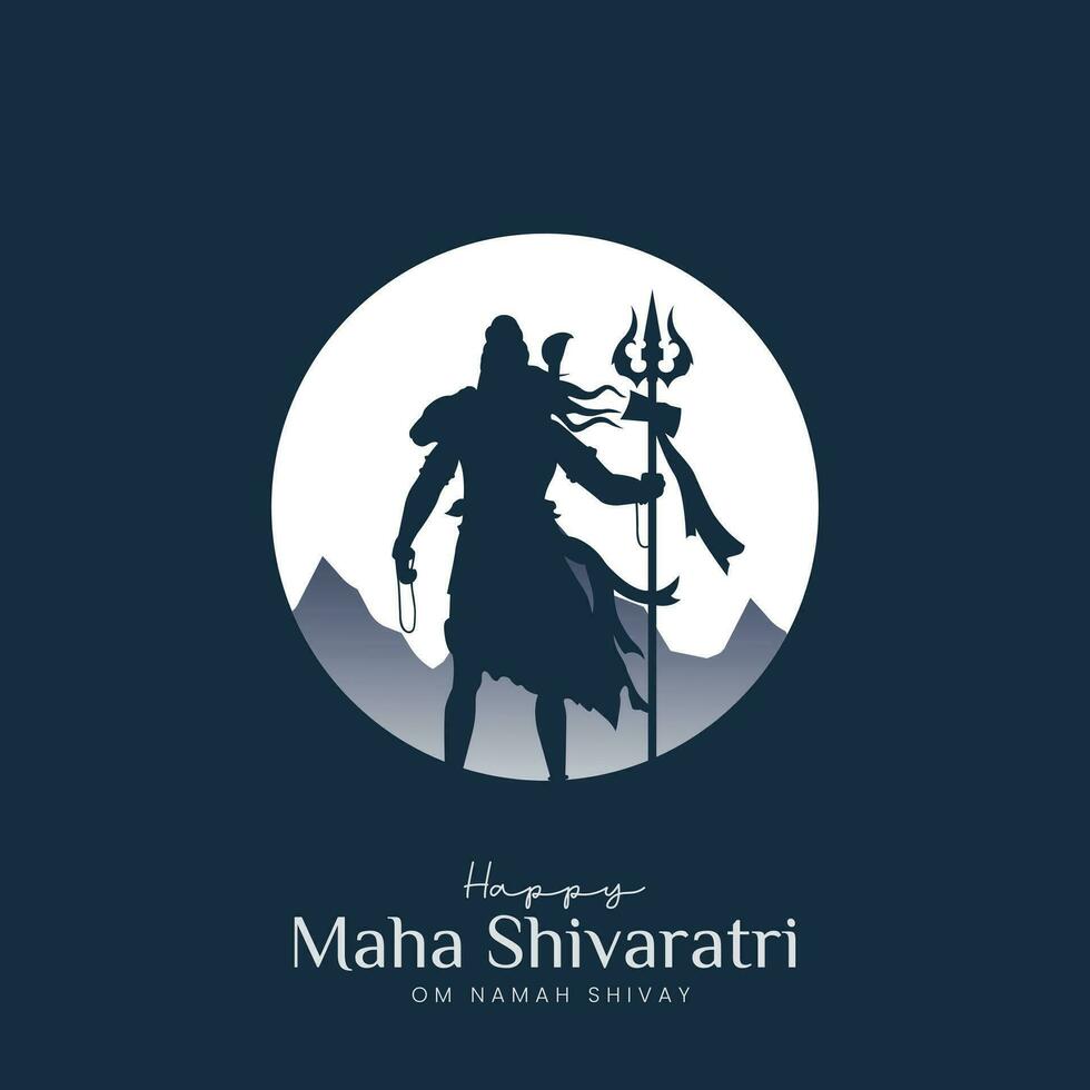 maha shivratri ilustración de señor shiva silueta diseño social medios de comunicación enviar vector