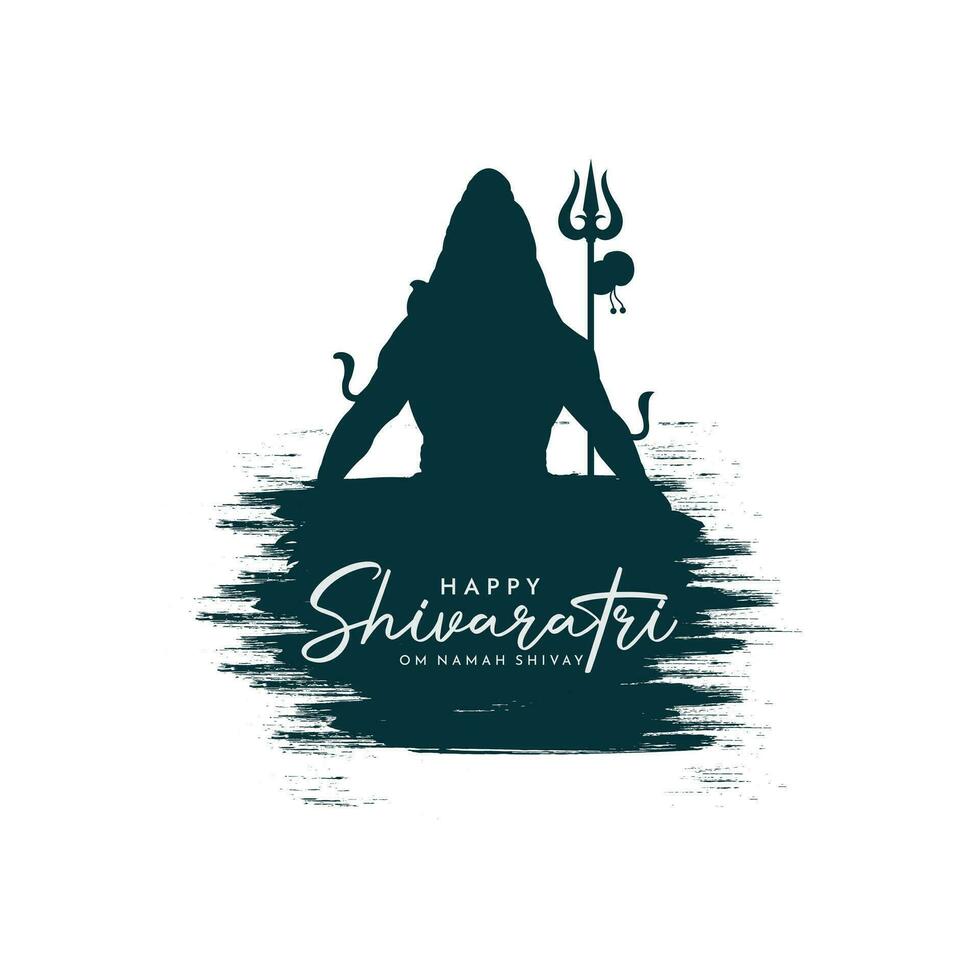 Maha Shivratri Illustration Of Lord Shiva Silhouette Design Social Media Post vector