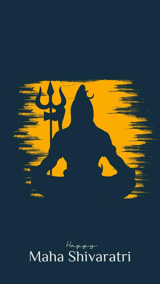 maha shivratri ilustración de señor shiva silueta diseño social medios de comunicación enviar vector