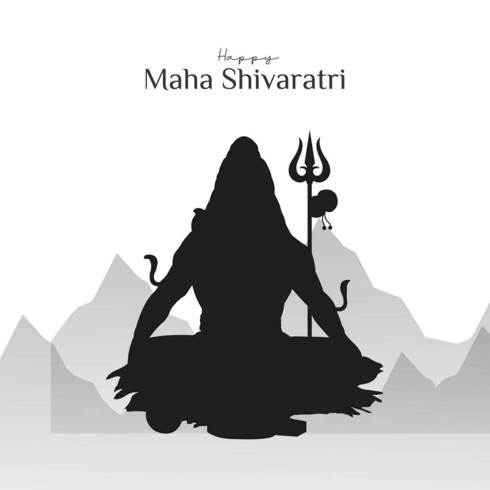 maha shivratri ilustración de señor shiva silueta diseño social medios de comunicación enviar vector