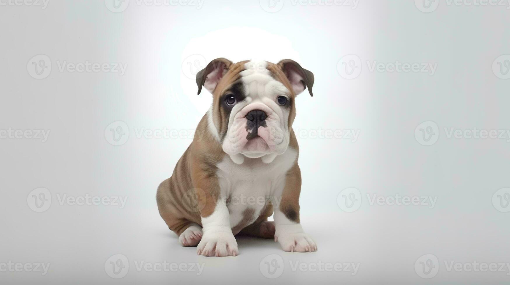 Photo of a Bulldog on white background. Generative AI