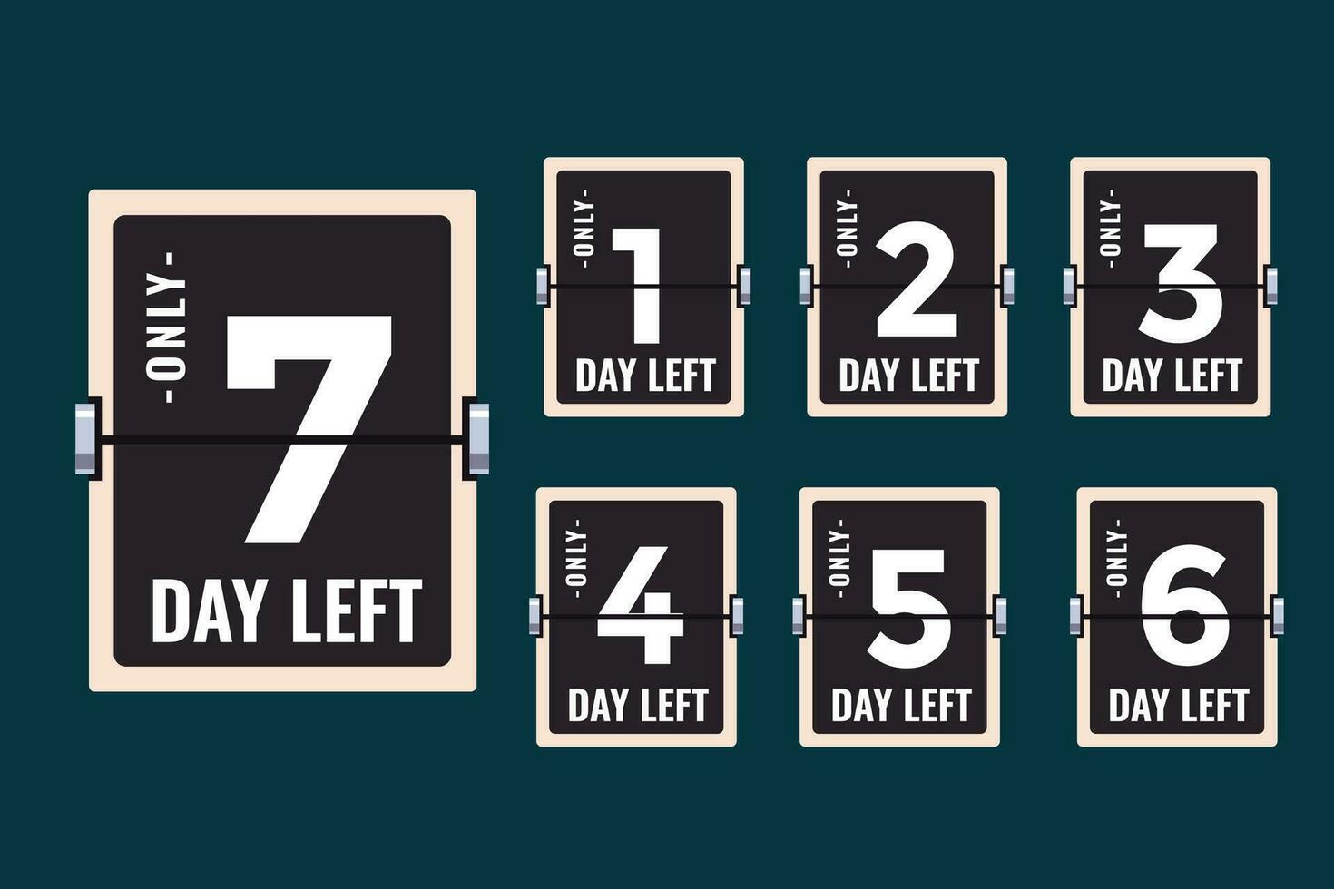 vector number of days left countdown timer banners