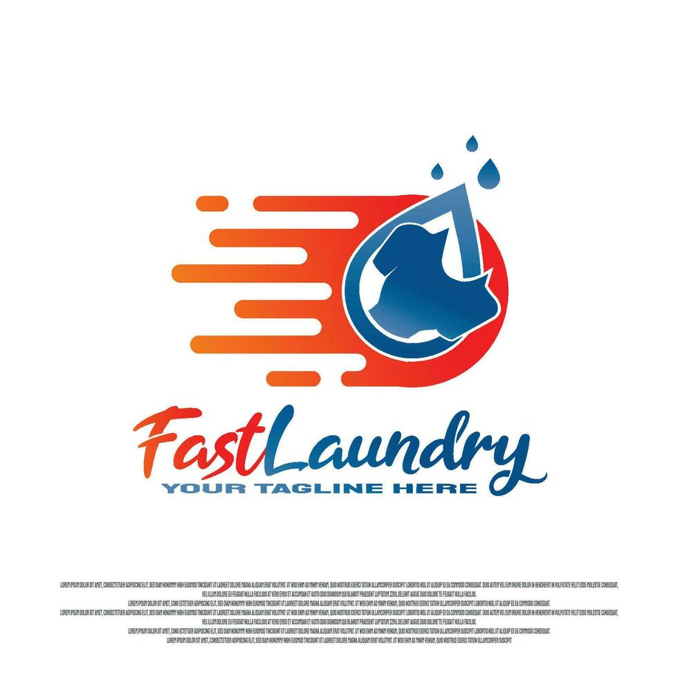 service Laundry logo with clothes wash and gear concept. illustration element vector