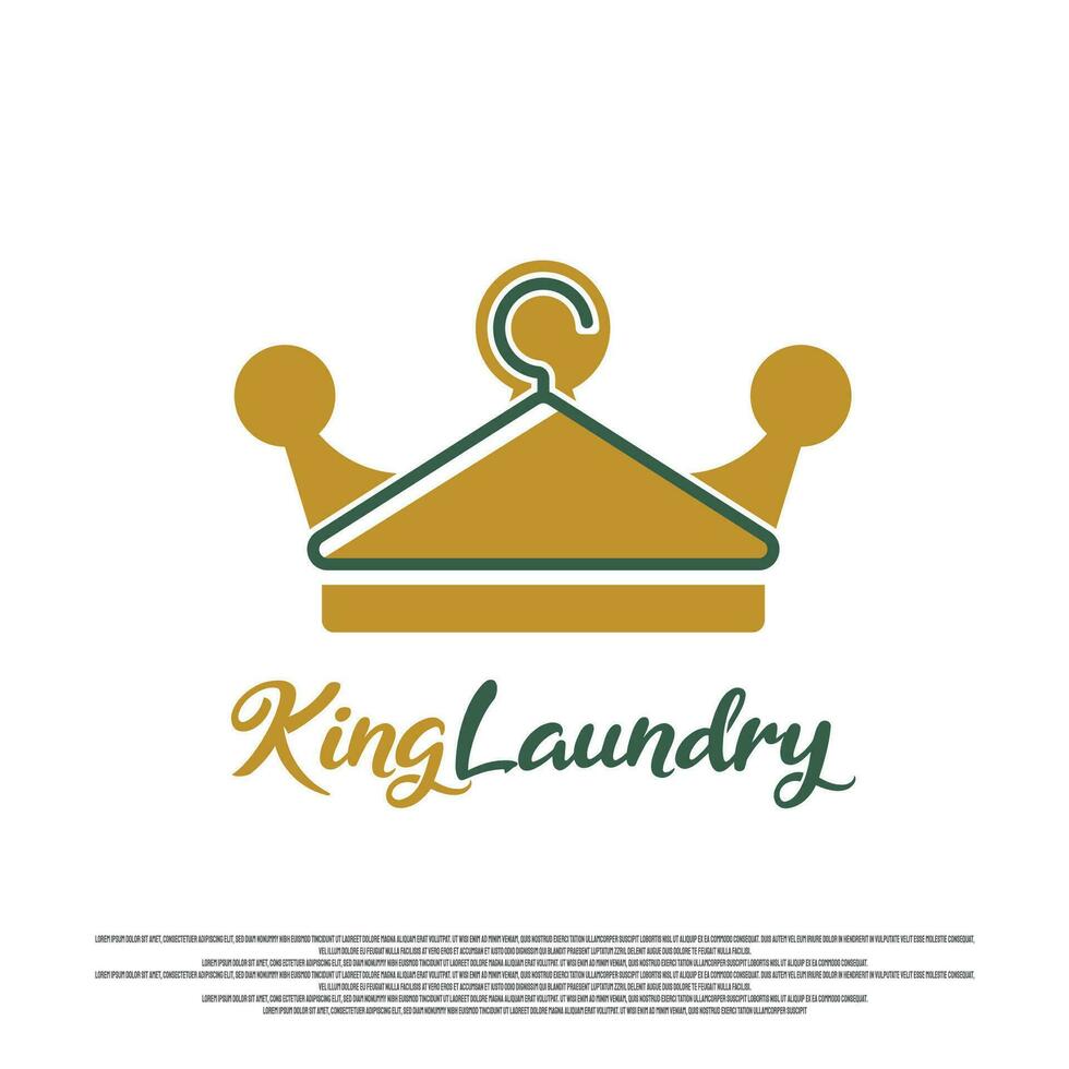 Laundry logo with hat king concept. laundry icon. illustration element vector