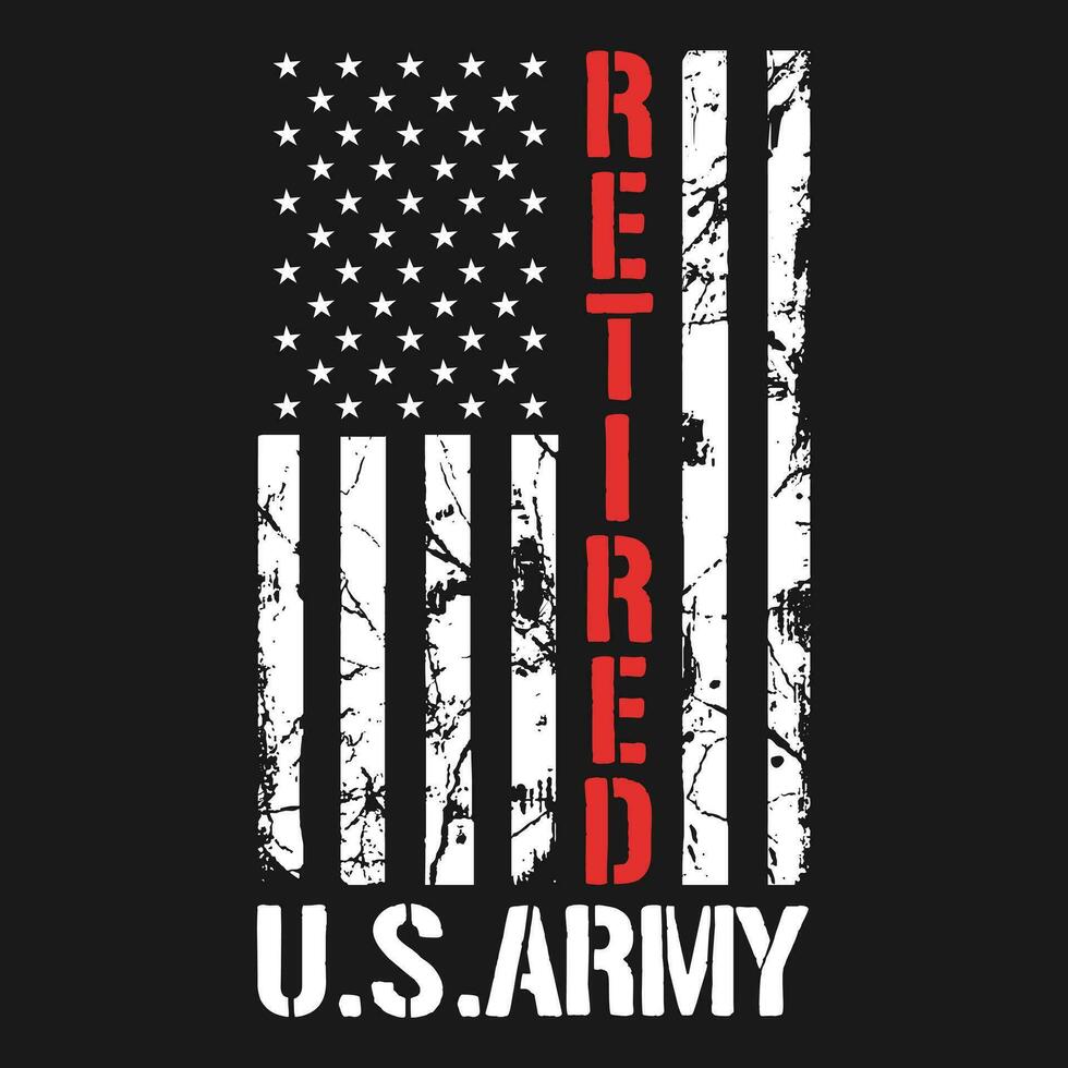 Retired US Army Flag Shirt, Retired Army Shirt vector