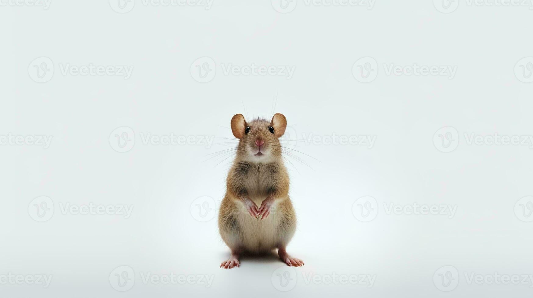 Photo of a rat on white background. Generative AI